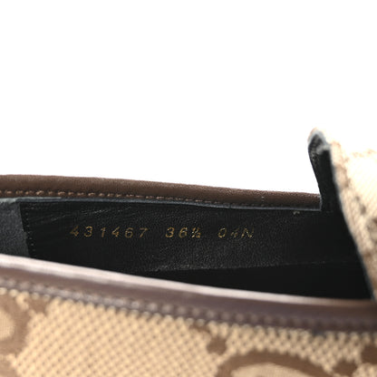 Gucci Monogram Jumbo GG Malaga Kid Horsebit Womens Jordaan Loafers 36.5 Camel Ebony New Acero Beige 9 of 10