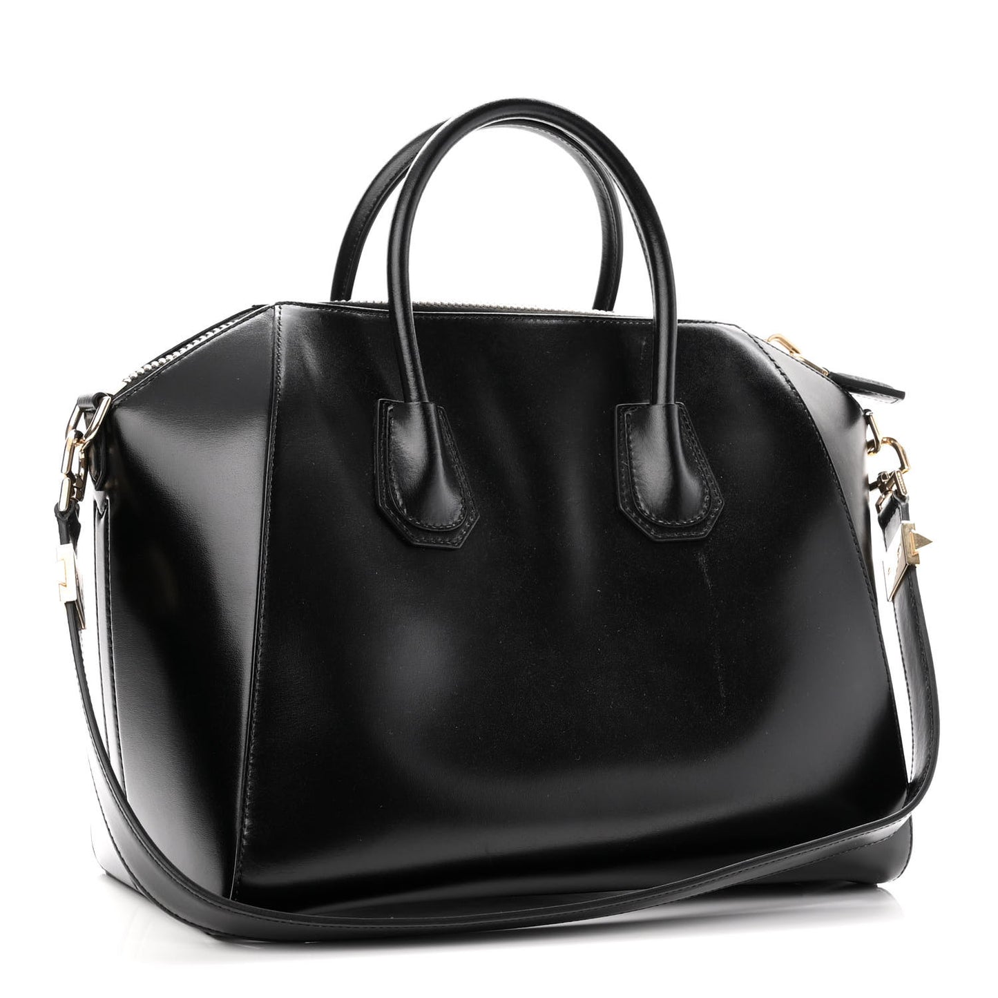 Shiny Lord Calfskin Medium Antigona Black