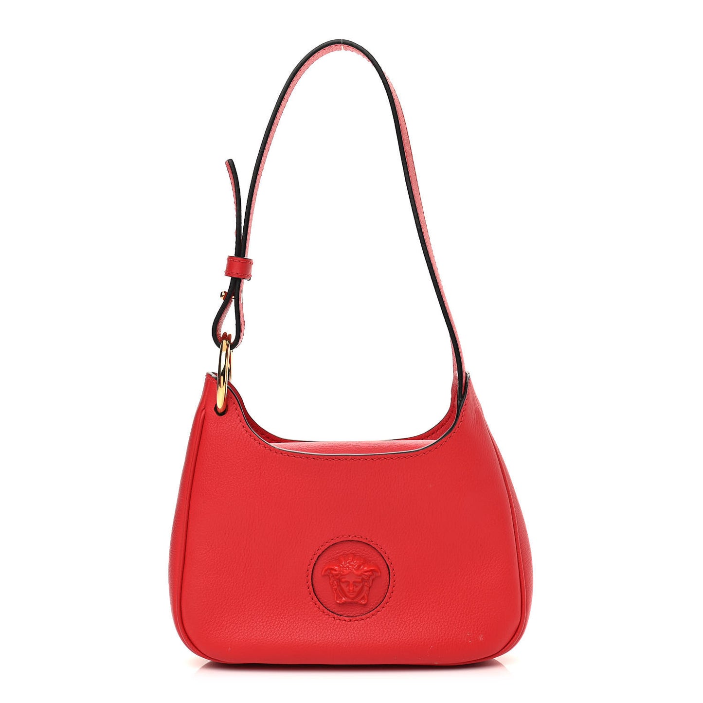 Calfskin La Medusa Small Hobo Crossbody Red