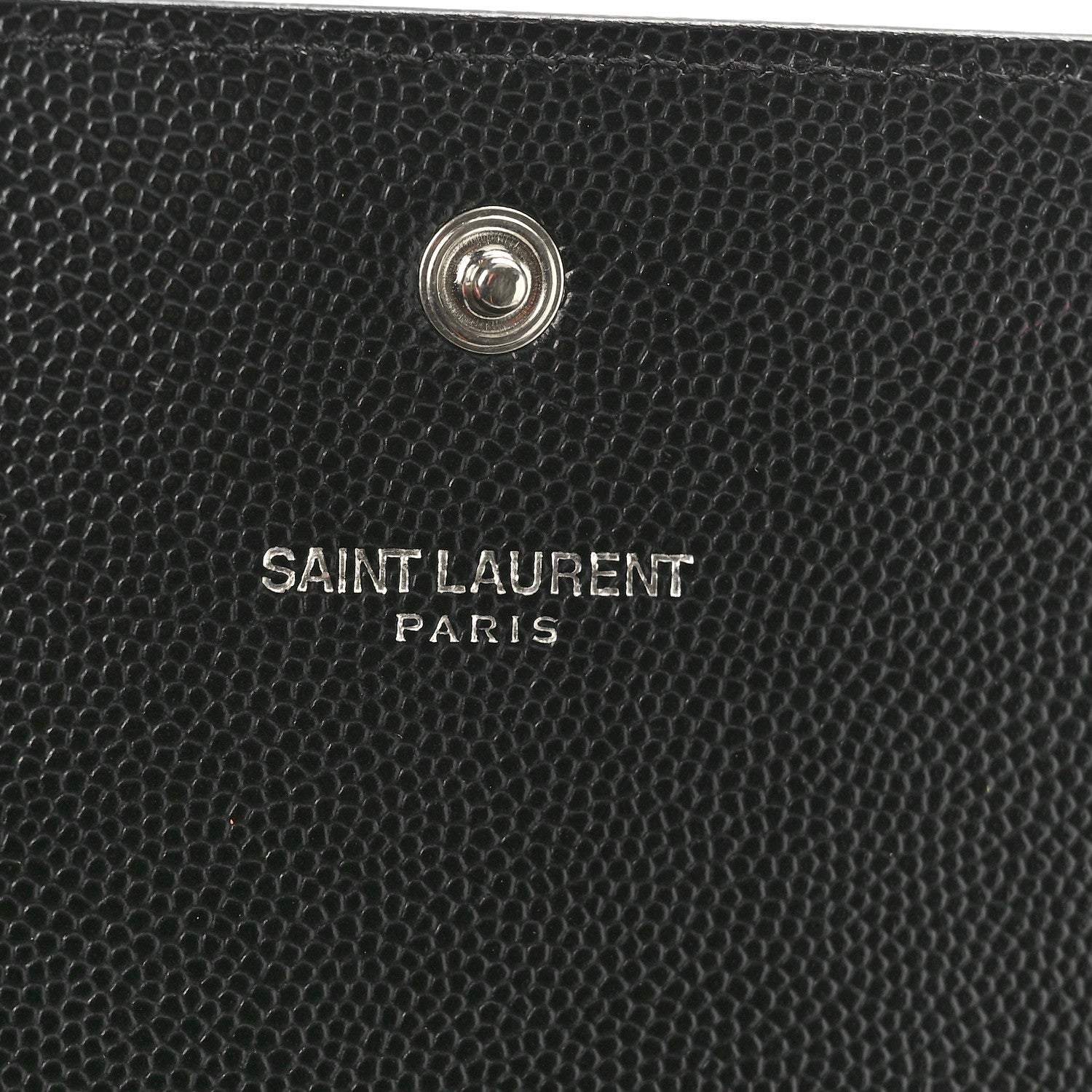 Saint Laurent Grain De Poudre Studded Classic Marquage Flap Wallet Black 6 of 8