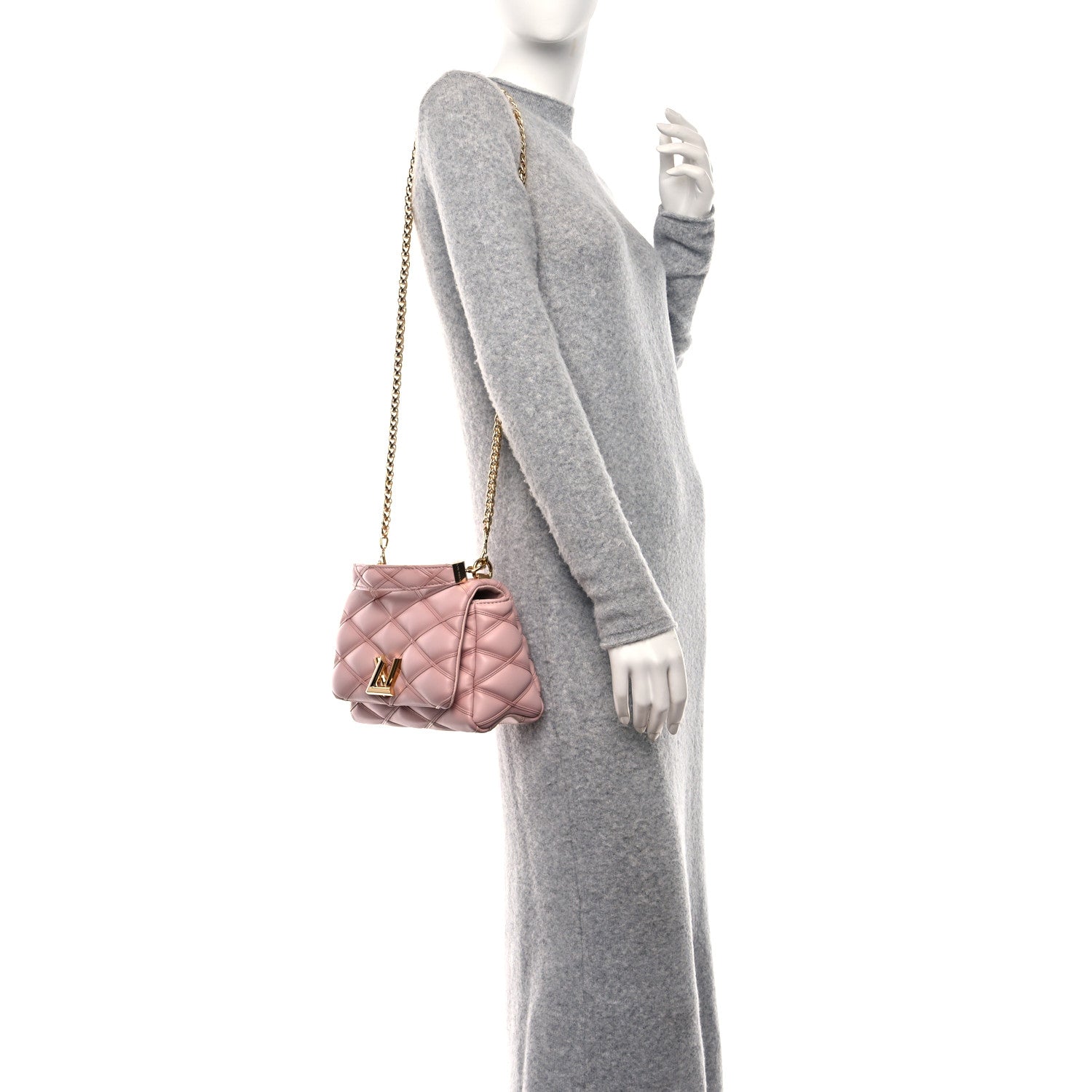 Louis Vuitton Lambskin Malletage Top Handle GO-14 MM Rosabella 3 of 11