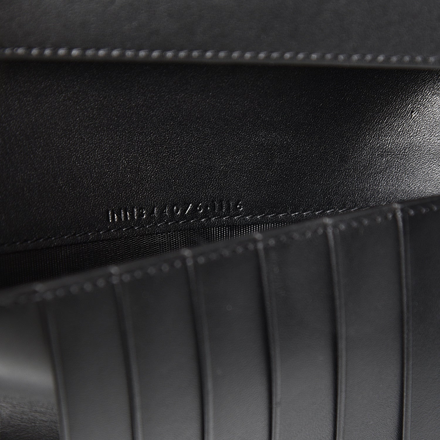 Saint Laurent Calfskin Crocodile Embossed Zip Around Continental Wallet Black 8 of 9