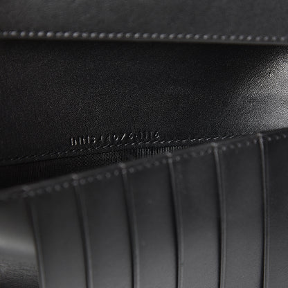 Saint Laurent Calfskin Crocodile Embossed Zip Around Continental Wallet Black 8 of 9
