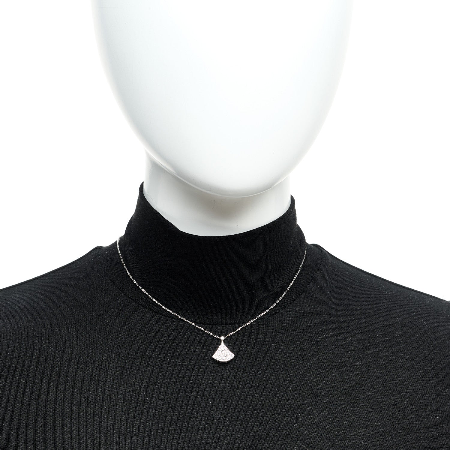 Bulgari 18K White Gold Diamond Divas' Dream Pave Necklace 2 of 7