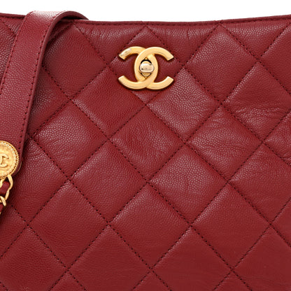 Chanel Caviar Quilted Twist Your Buttons Hobo Burgundy 8 of 10
