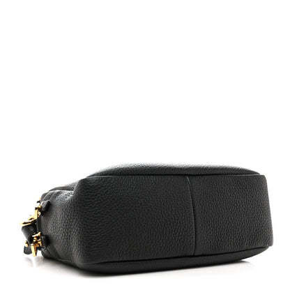 Prada Vitello Daino Soft Medium Double Zip Shoulder Bag Black 4 of 13