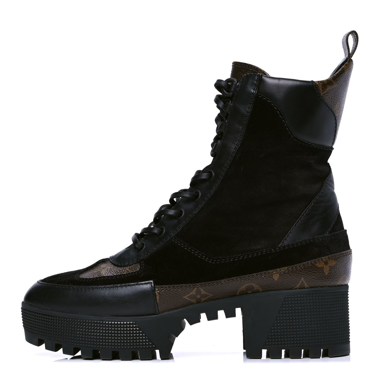 Louis Vuitton Suede Calfskin Monogram Laureate Platform Desert Boots 40 Black 1 of 4