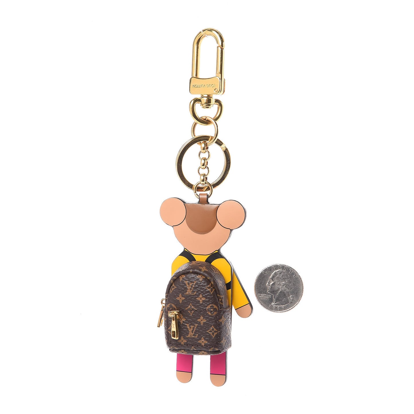 Monogram Teddy Bear Key Ring Bag Charm