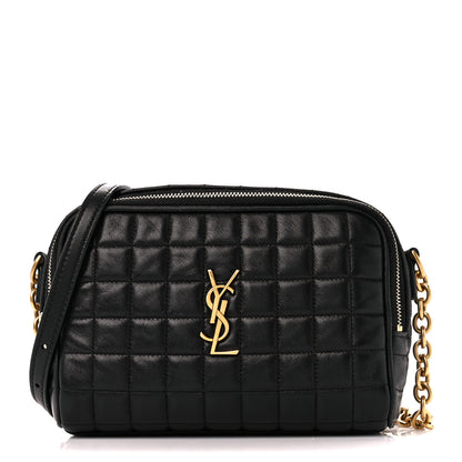 Saint Laurent Lambskin Carre Quilted Cassandre Mini Camera Bag Black 1 of 11