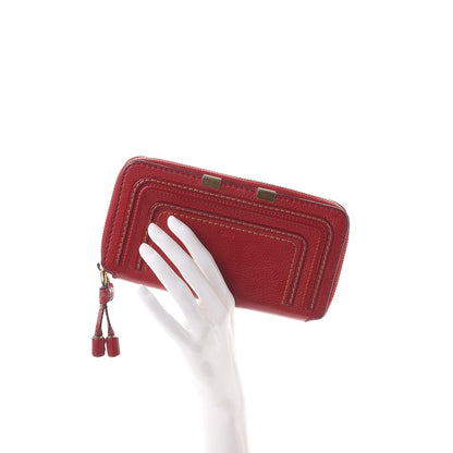 Chloe Grained Calfskin Marcie Long Zip Around Wallet Red 2 of 11