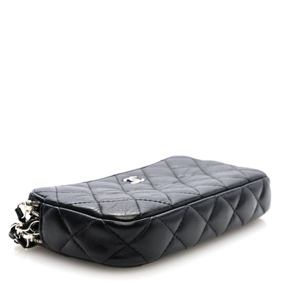 Chanel Lambskin Quilted Small Clutch With Chain Black 4 of 13