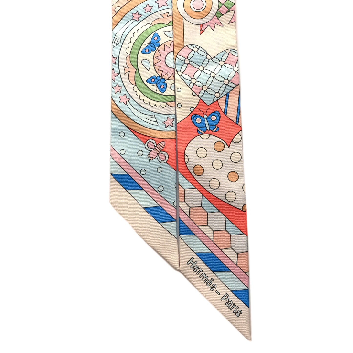 Silk Les Murmures de la Foret Twilly Beige Rose Bleu