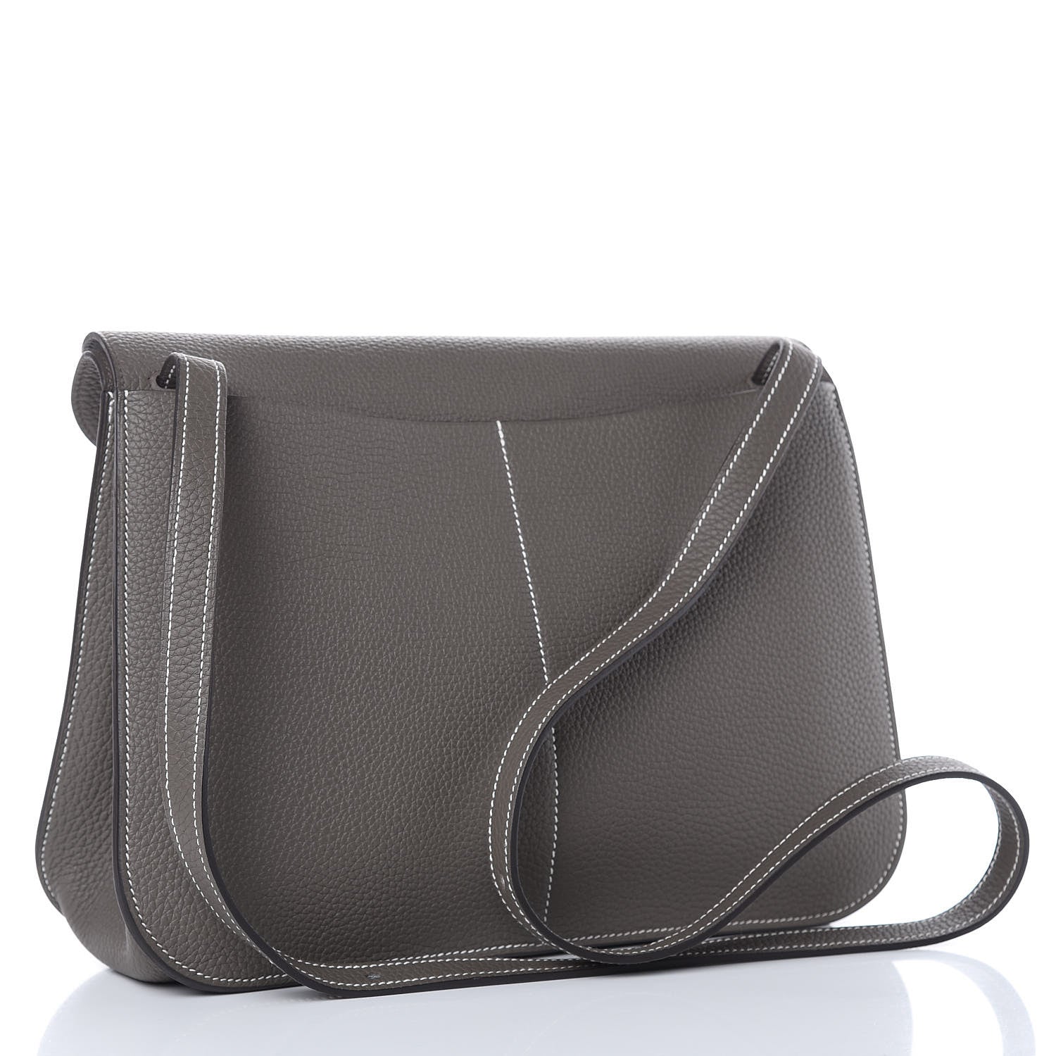 Hermes Taurillon Clemence Halzan 31 GM Etain 5 of 13