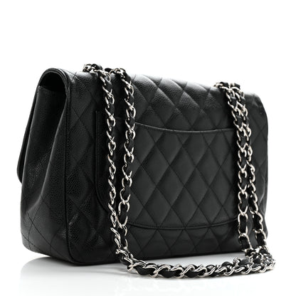 Chanel Caviar Quilted Jumbo Single Flap Black 2 of 10