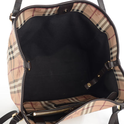 Burberry Haymarket Check Small Canterbury Tote Chocolate 5 of 8
