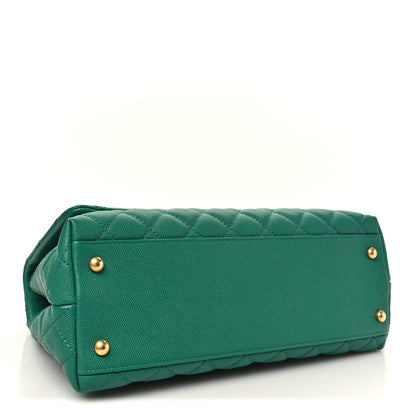 Chanel Caviar Quilted Small Coco Handle Flap Green 4 of 10