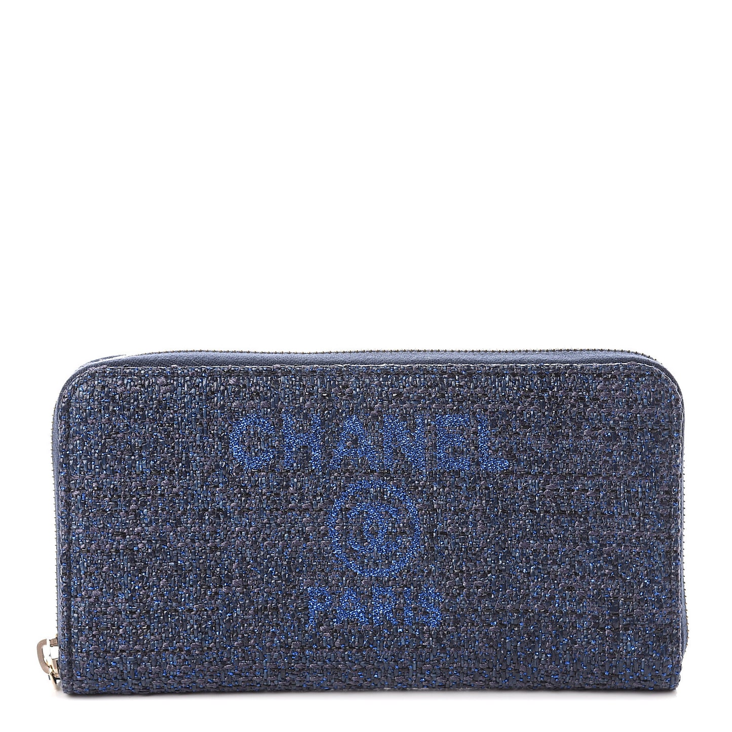 Canvas Deauville Large Zip Around Wallet Dark Blue