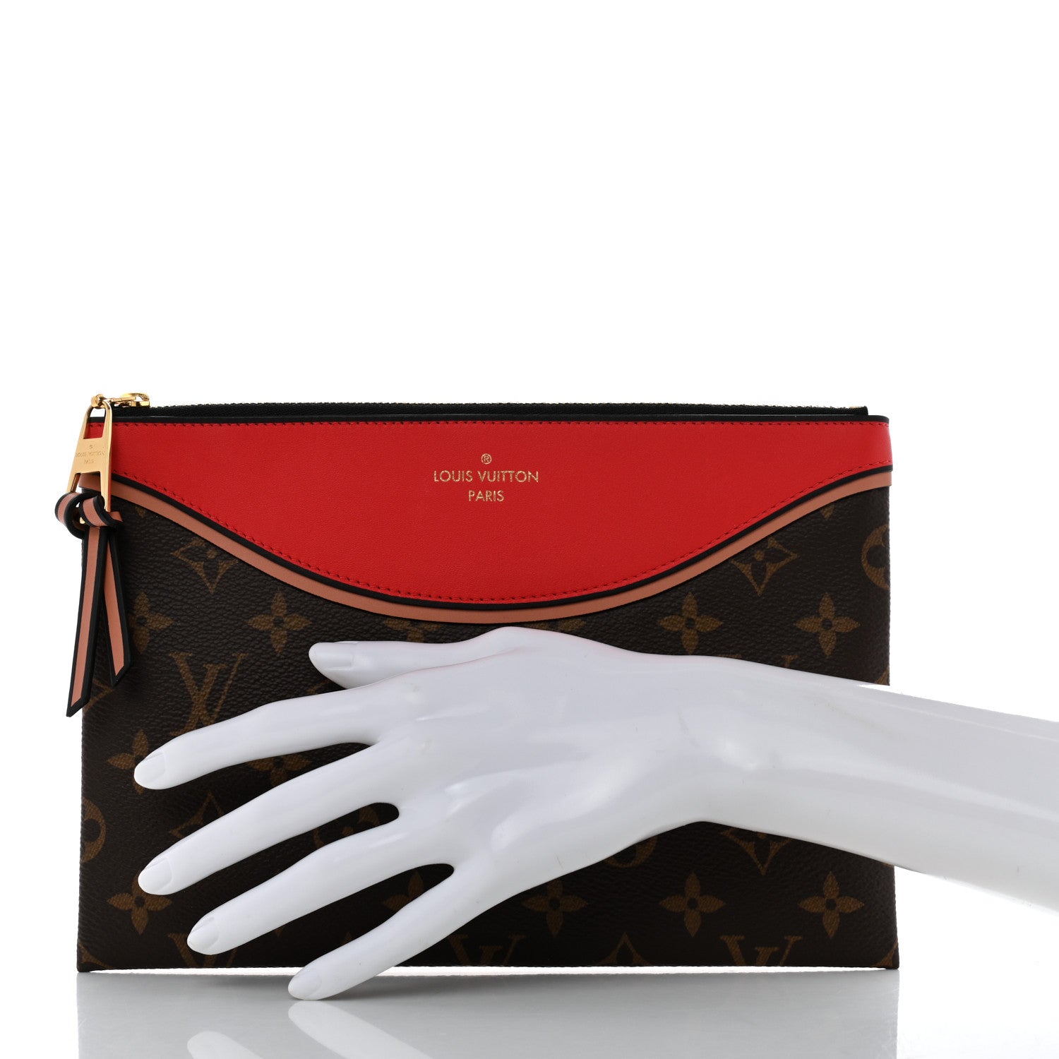 Louis Vuitton Monogram Tuileries Pochette Red 2 of 8