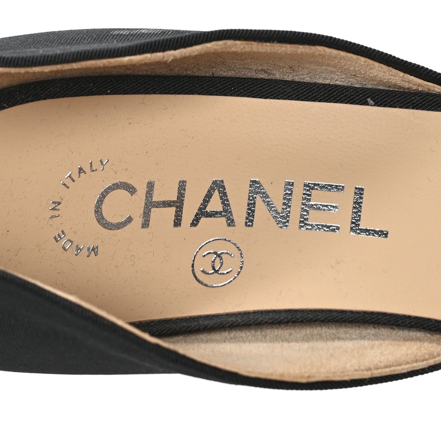 Satin Grosgrain Pearl Pumps 38.5 Black