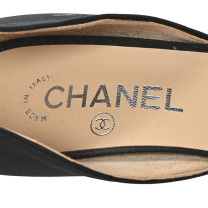 Chanel Satin Grosgrain Pearl Pumps 38.5 Black 8 of 10