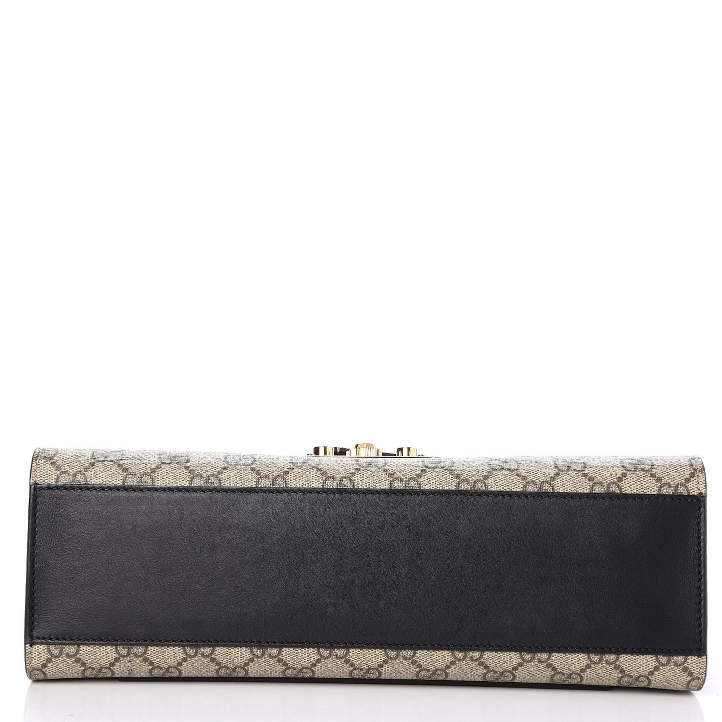 GG Supreme Monogram Calfskin Medium Padlock Shoulder Bag Beige Black Cuir