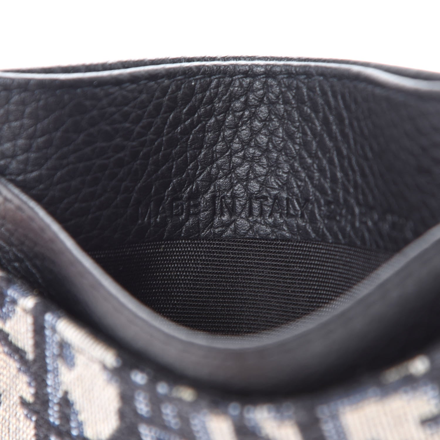 Christian Dior Grained Calfskin Oblique Card Holder Black 6 of 8