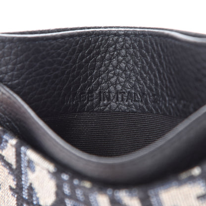 Christian Dior Grained Calfskin Oblique Card Holder Black 6 of 8