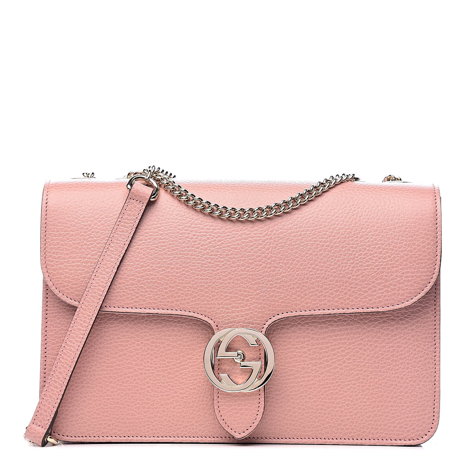 Gucci Dollar Calfskin Interlocking G Shoulder Bag Soft Pink 1 of 10