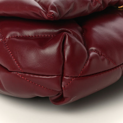 Balenciaga Nappa Calfskin Quilted Touch B Puffy Clutch Dark Red 8 of 10