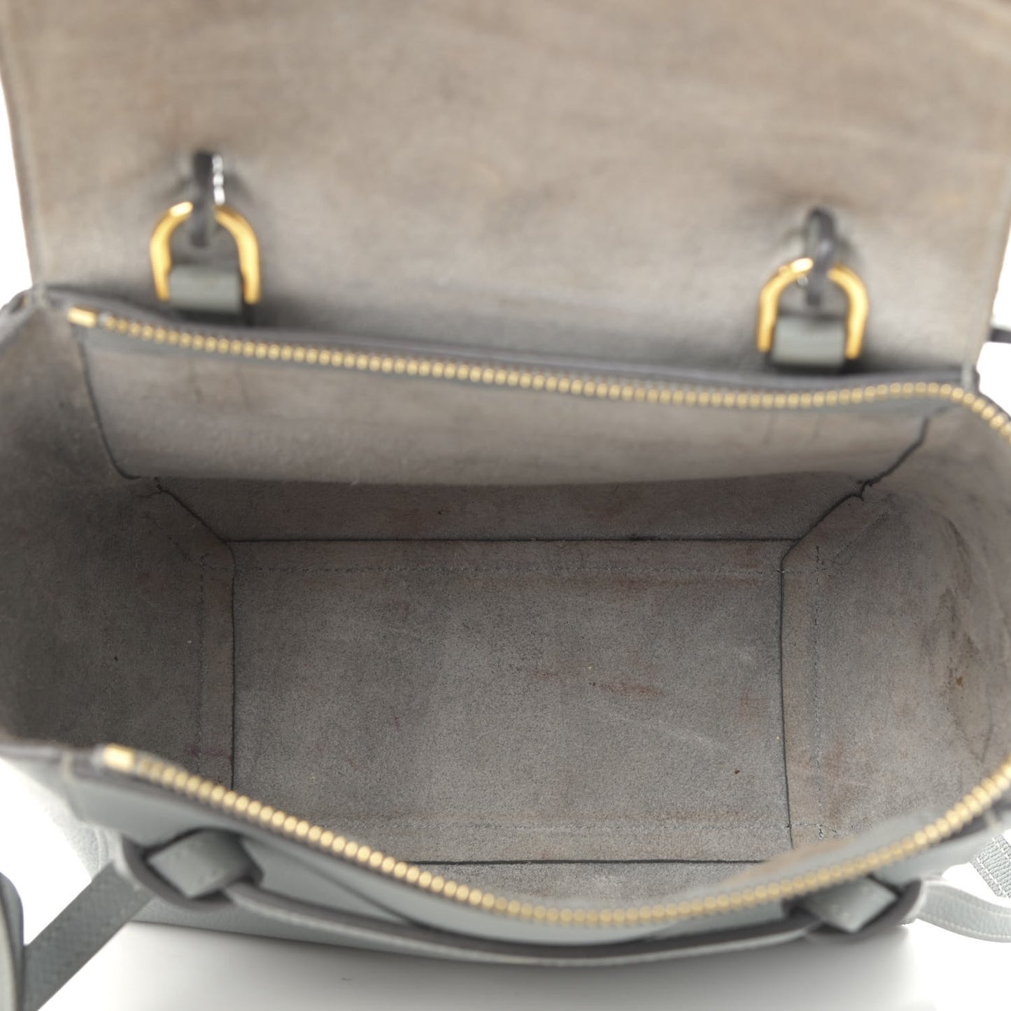 Grained Calfskin Nano Belt Bag Grey