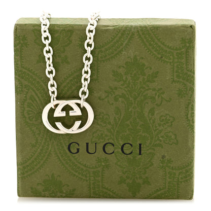Gucci Sterling Silver Britt Interlocking GG Pendant Necklace 5 of 5