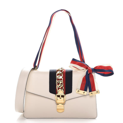 Gucci Calfskin Small Sylvie Shoulder Bag Off White 1 of 7