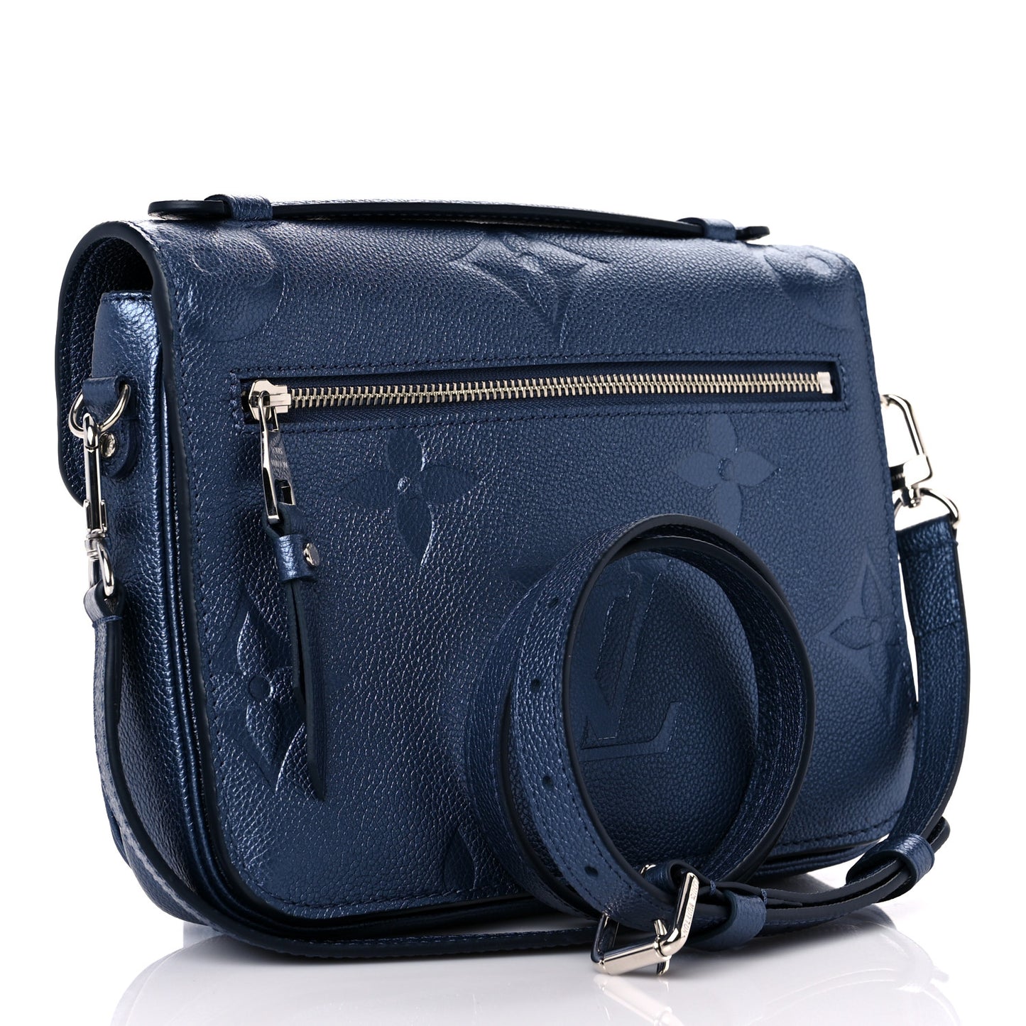 Metallic Empreinte Monogram Giant Pochette Metis Navy Nacre