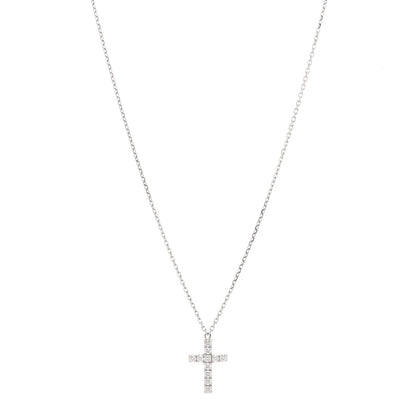 Cartier 18K White Gold Diamond Symbols Cross Pendant Necklace 1 of 5
