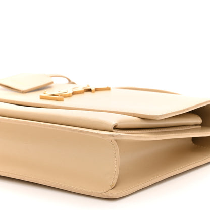 Saint Laurent Smooth Calfskin Medium Monogram Sunset Satchel Beige 9 of 11