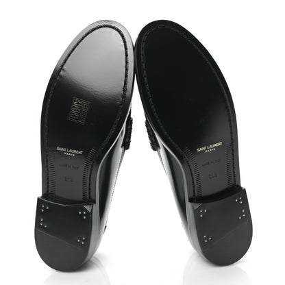 Saint Laurent Calfskin Penny Loafers 39.5 Black 5 of 8