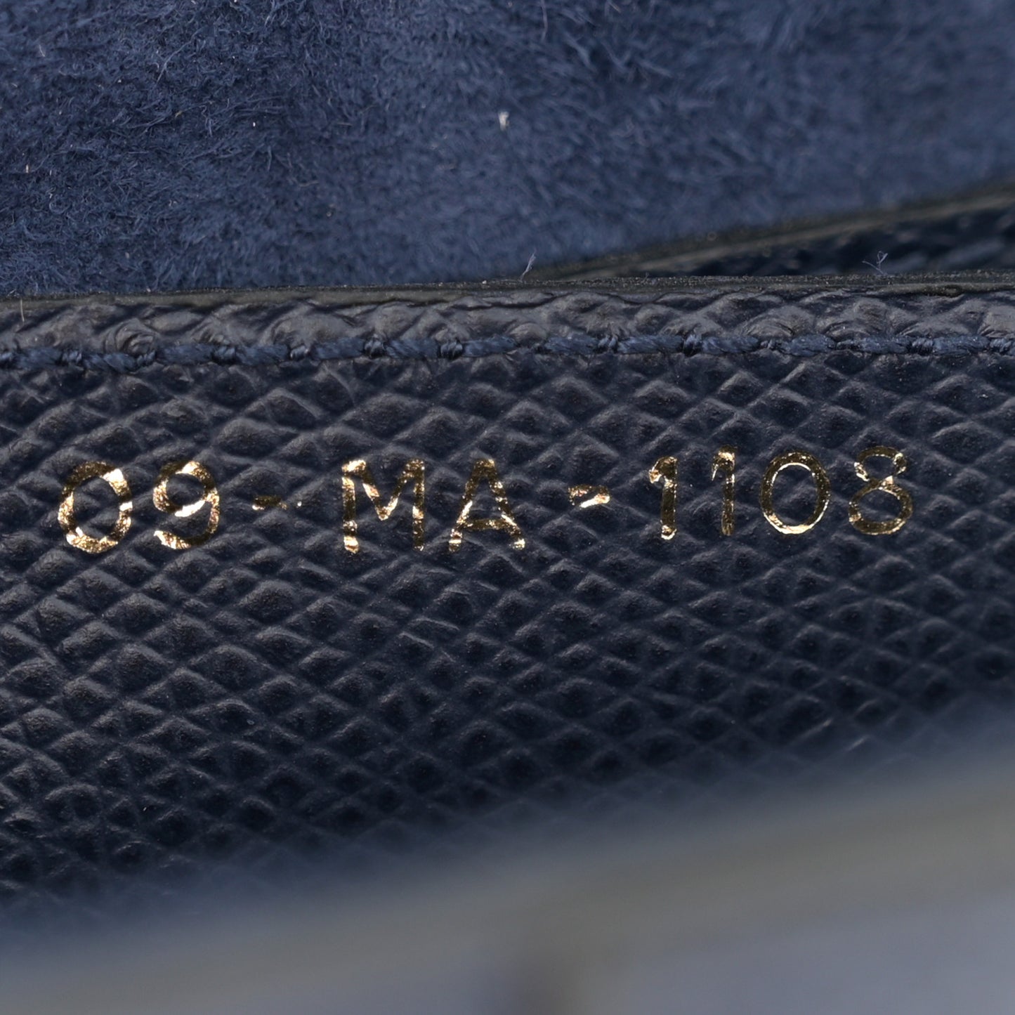Grained Calfskin Saddle Bag Navy