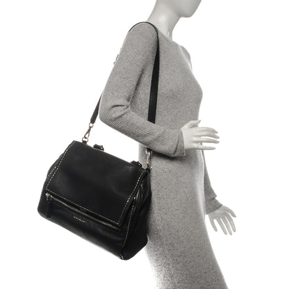 Givenchy Grained Calfskin Metal Stitch Medium Pandora Pure Flap Bag Black 2 of 7