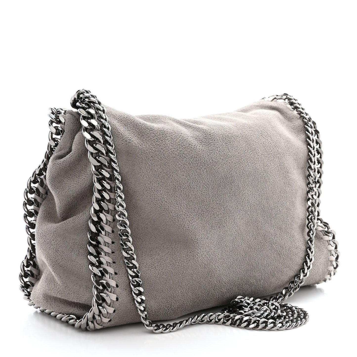 Shaggy Deer Mini Falabella Fold Over Tote Light Grey