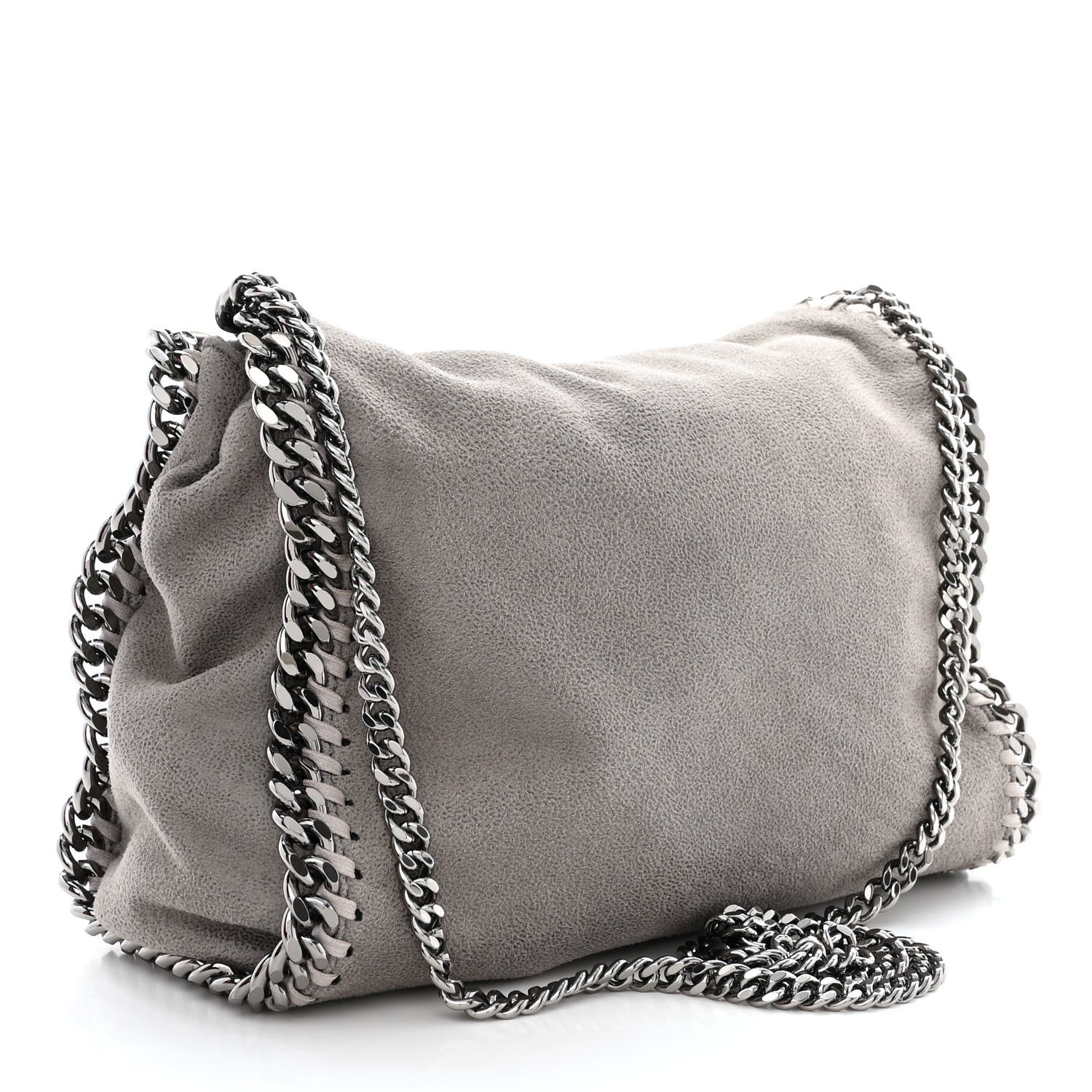 Stella McCartney Shaggy Deer Mini Falabella Fold Over Tote Light Grey 3 of 12