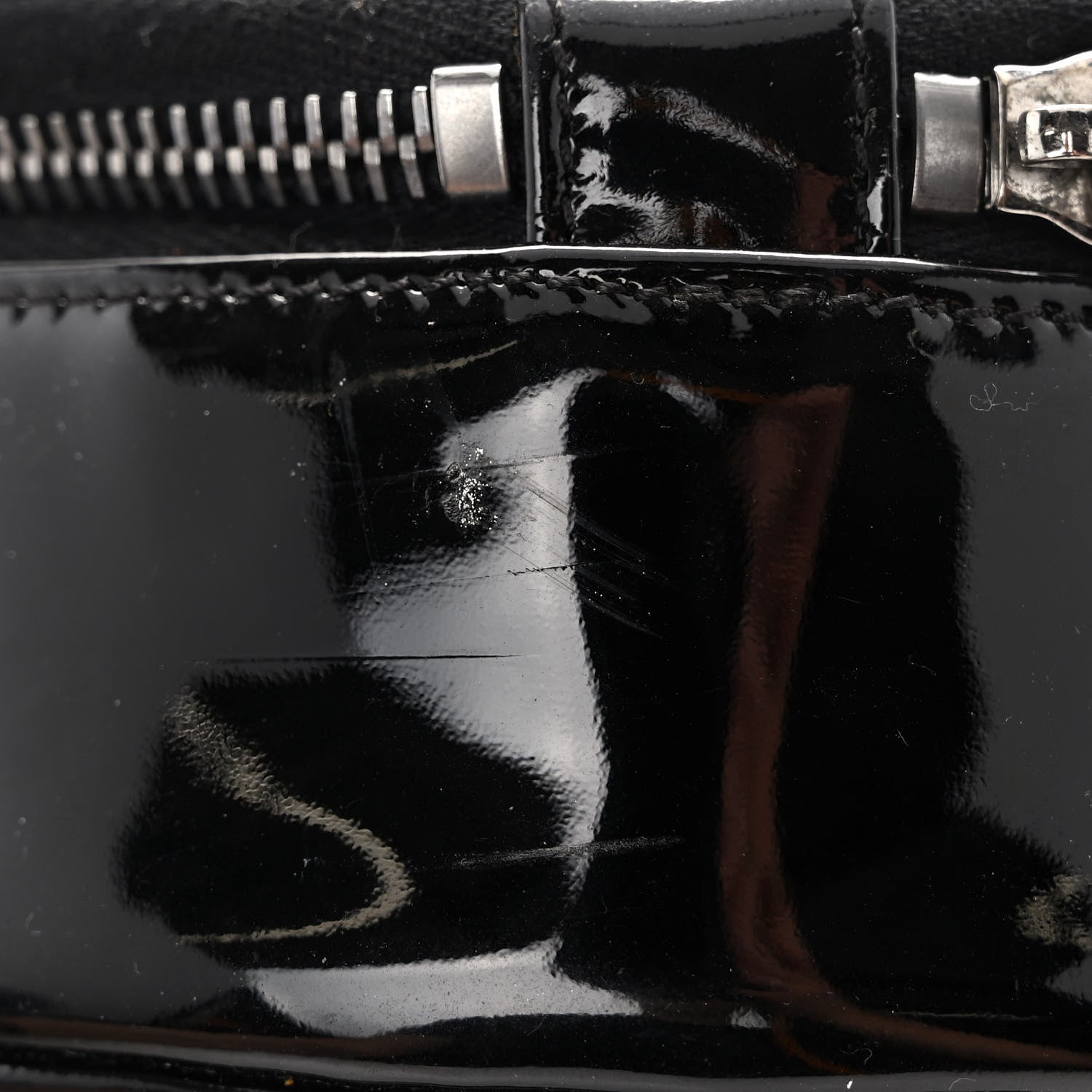 Chanel Patent Quilted CC Chocolate Bar Round Shoulder Bag Black 12 of 13