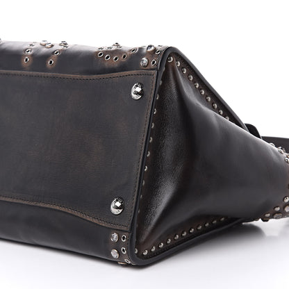 Prada Vitello Vintage Studded Sound Twin Pocket Satchel Ebano 8 of 17