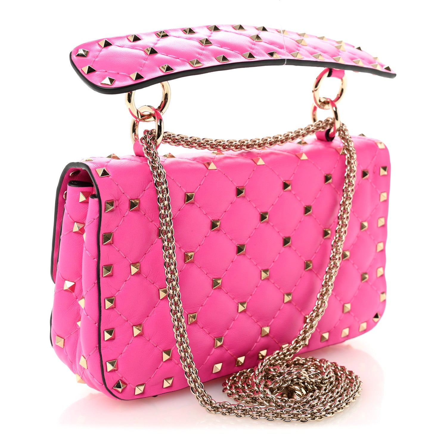 Valentino Garavani Nappa Small Rockstud Spike Shoulder Bag Shadow Pink 3 of 10