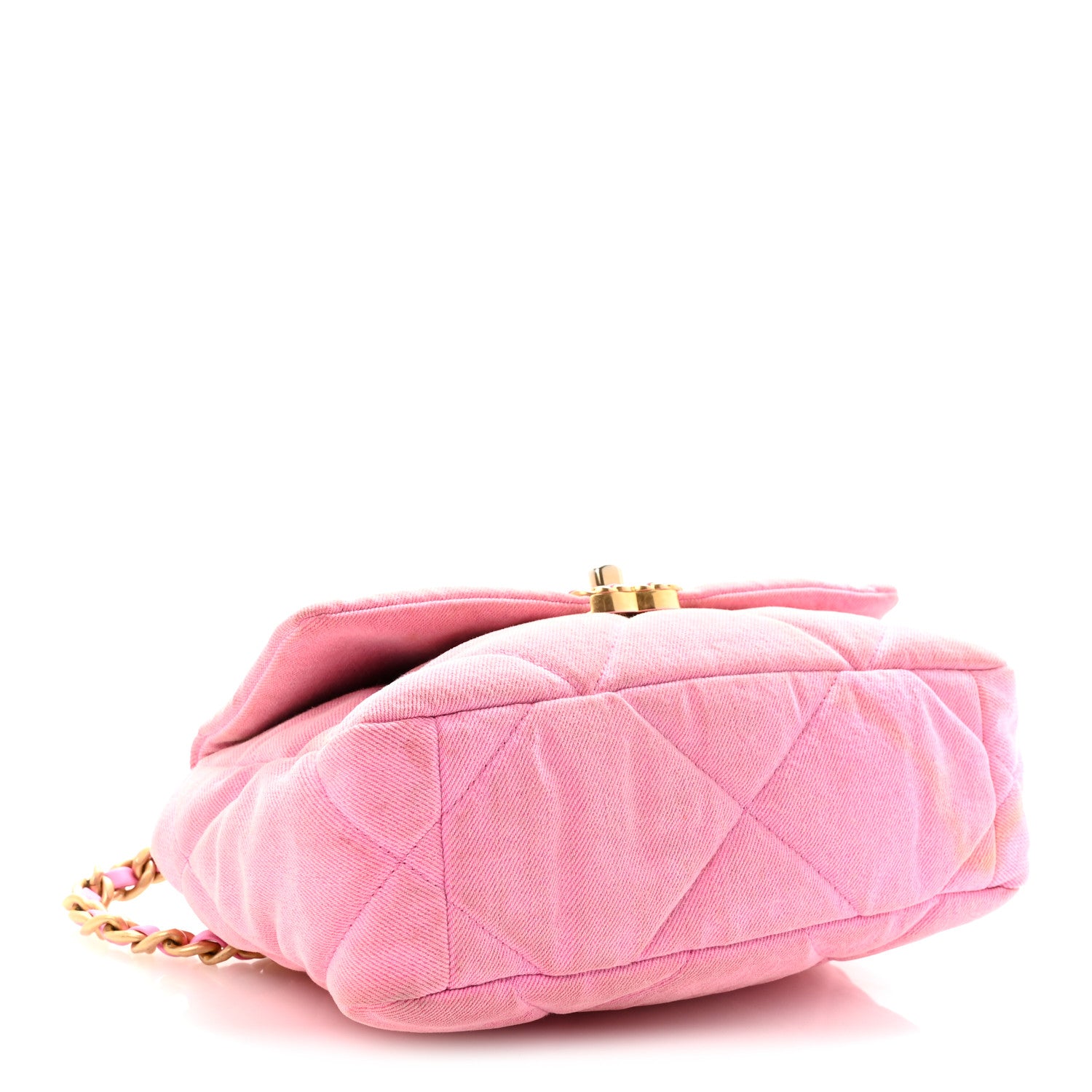 Chanel Denim Quilted Medium Chanel 19 Flap Neon Pink 4 of 10