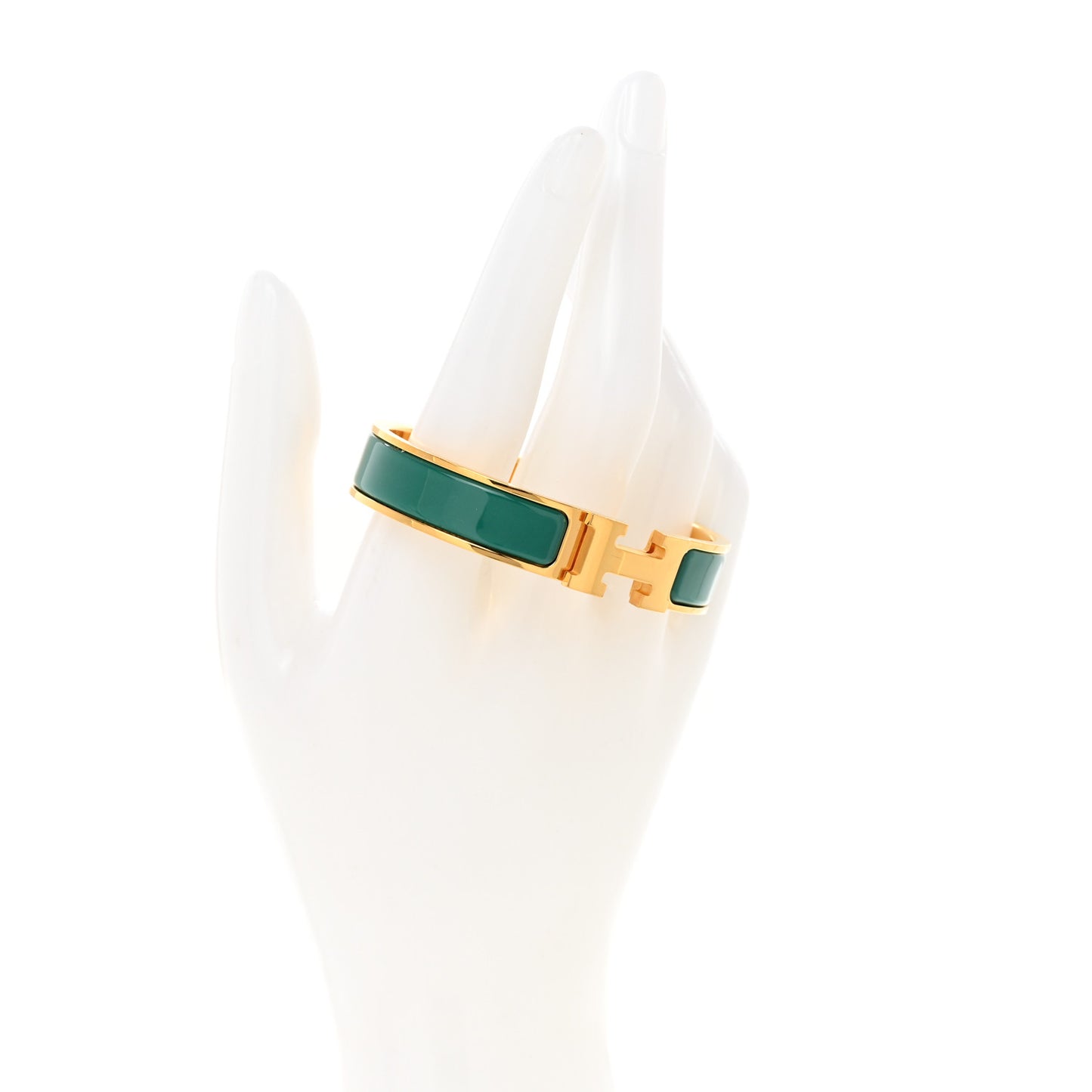 Enamel Narrow Clic Clac H Bracelet PM Malachite