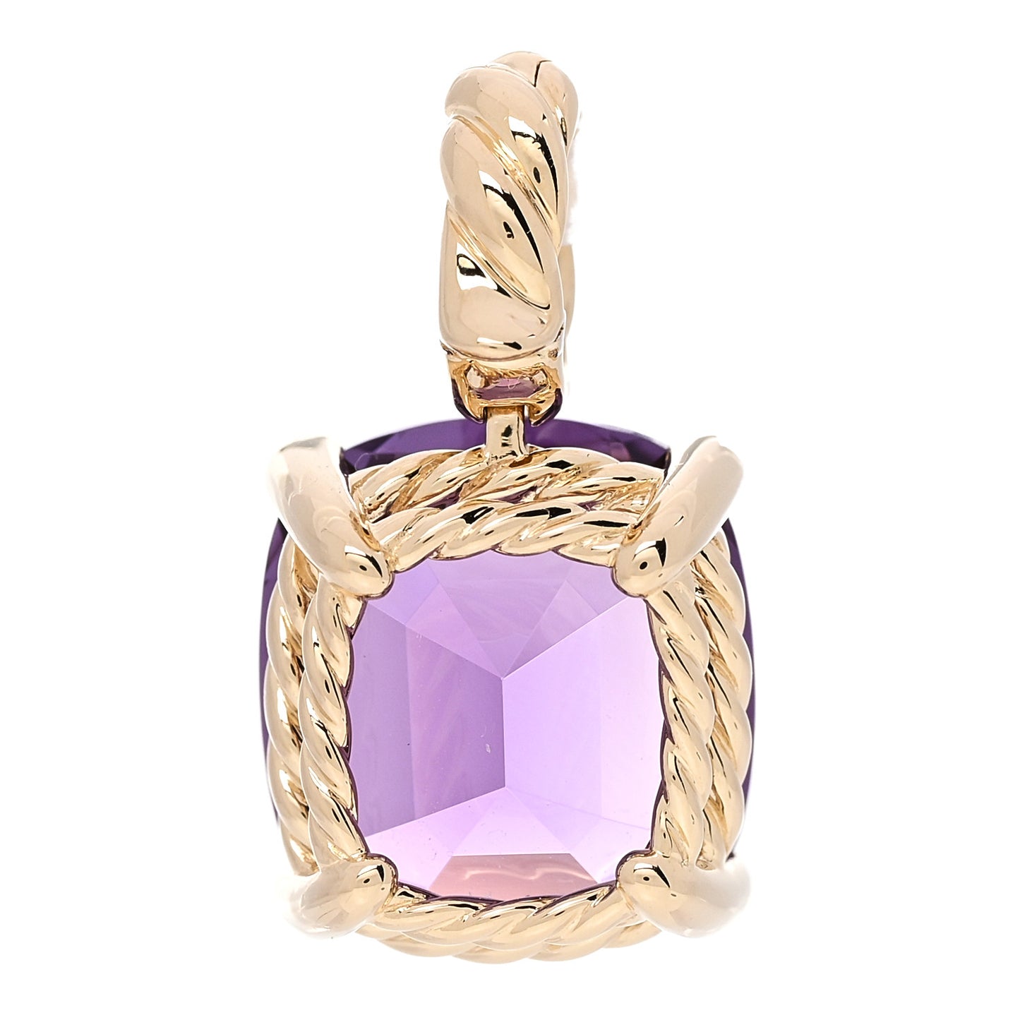 18K Yellow Gold Amethyst 12mm Marbella Pendant