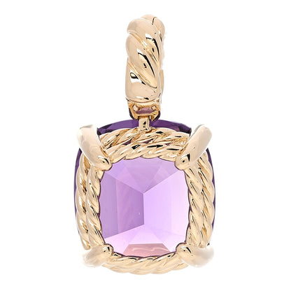 David Yurman 18K Yellow Gold Amethyst 12mm Marbella Pendant 3 of 4