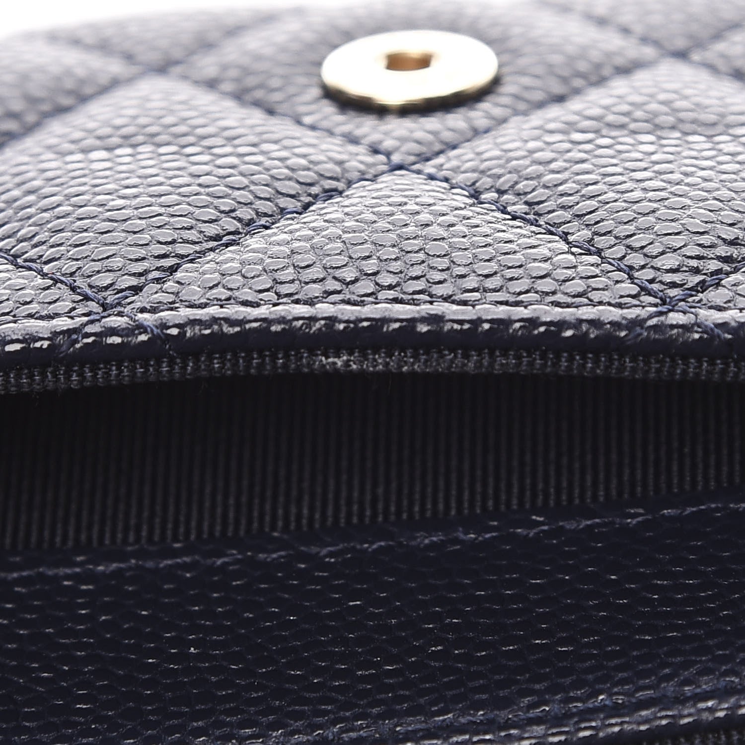 Chanel Caviar Quilted Flap Card Holder Wallet Navy Blue 8 of 9