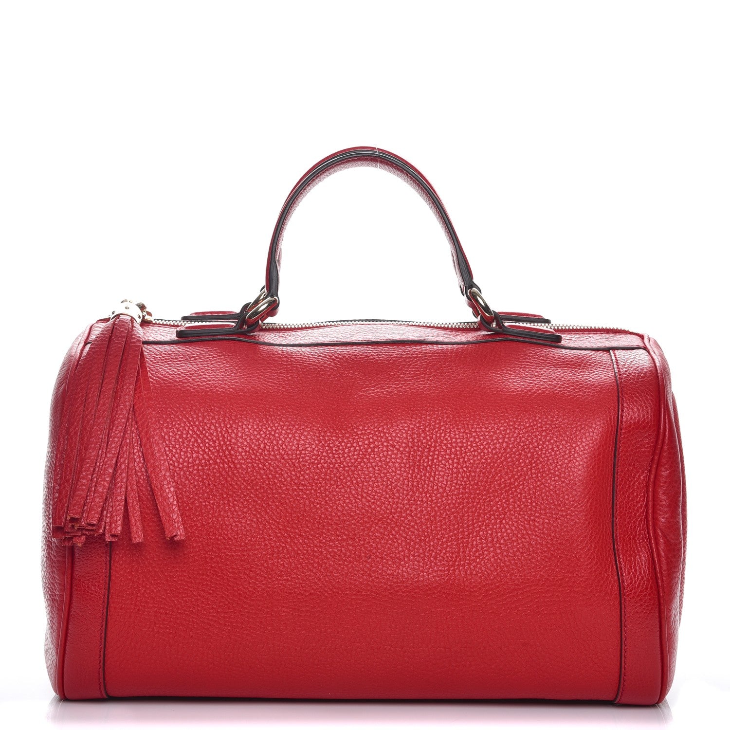 Gucci Pebbled Calfskin Medium Soho Boston Red 1 of 7