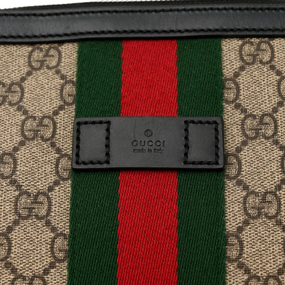 Gucci GG Supreme Monogram Web Messenger Bag Black 11 of 14
